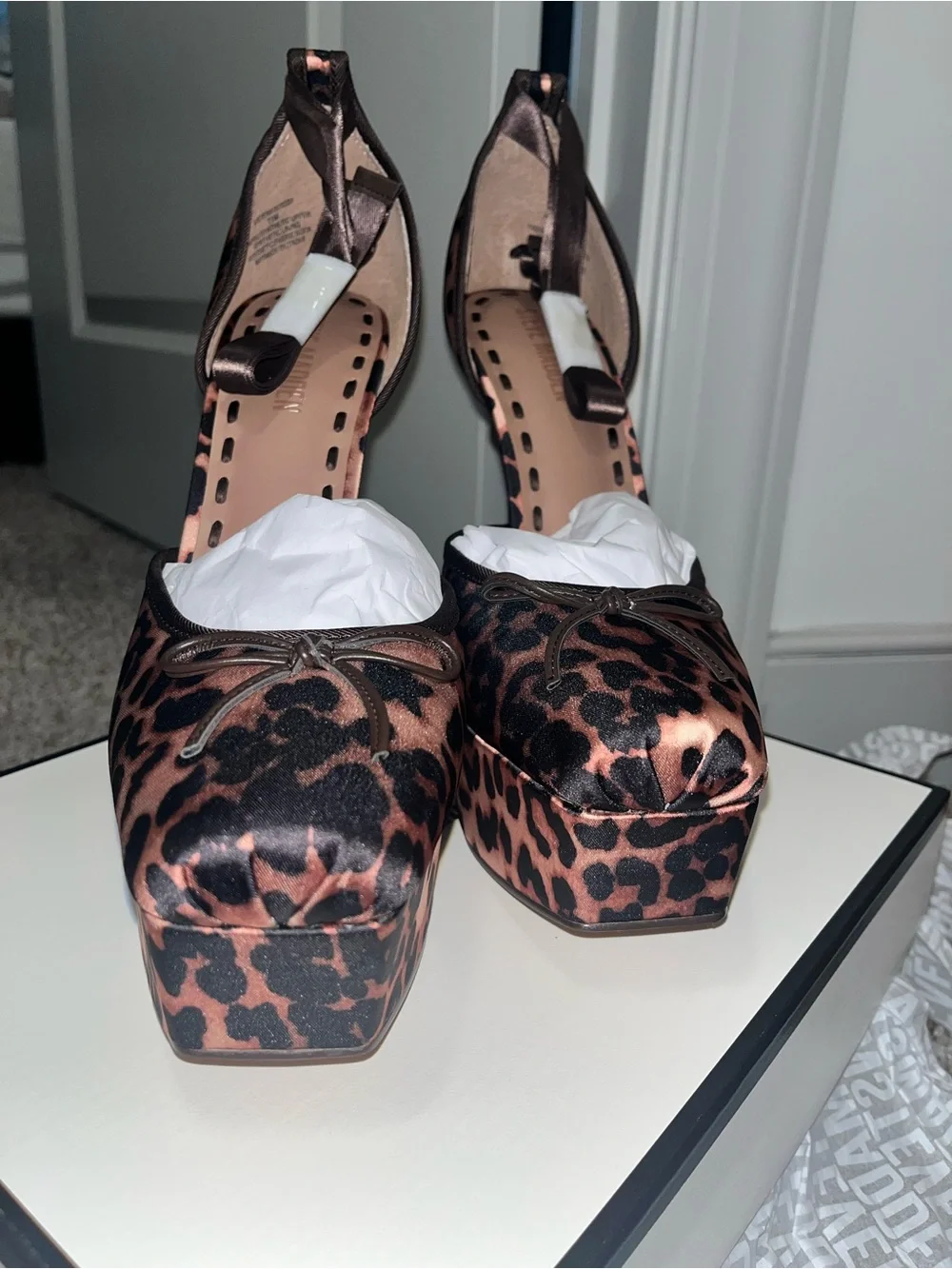 Steve Madden Leopard Print Platform Stiletto Pumps - Pink/Black